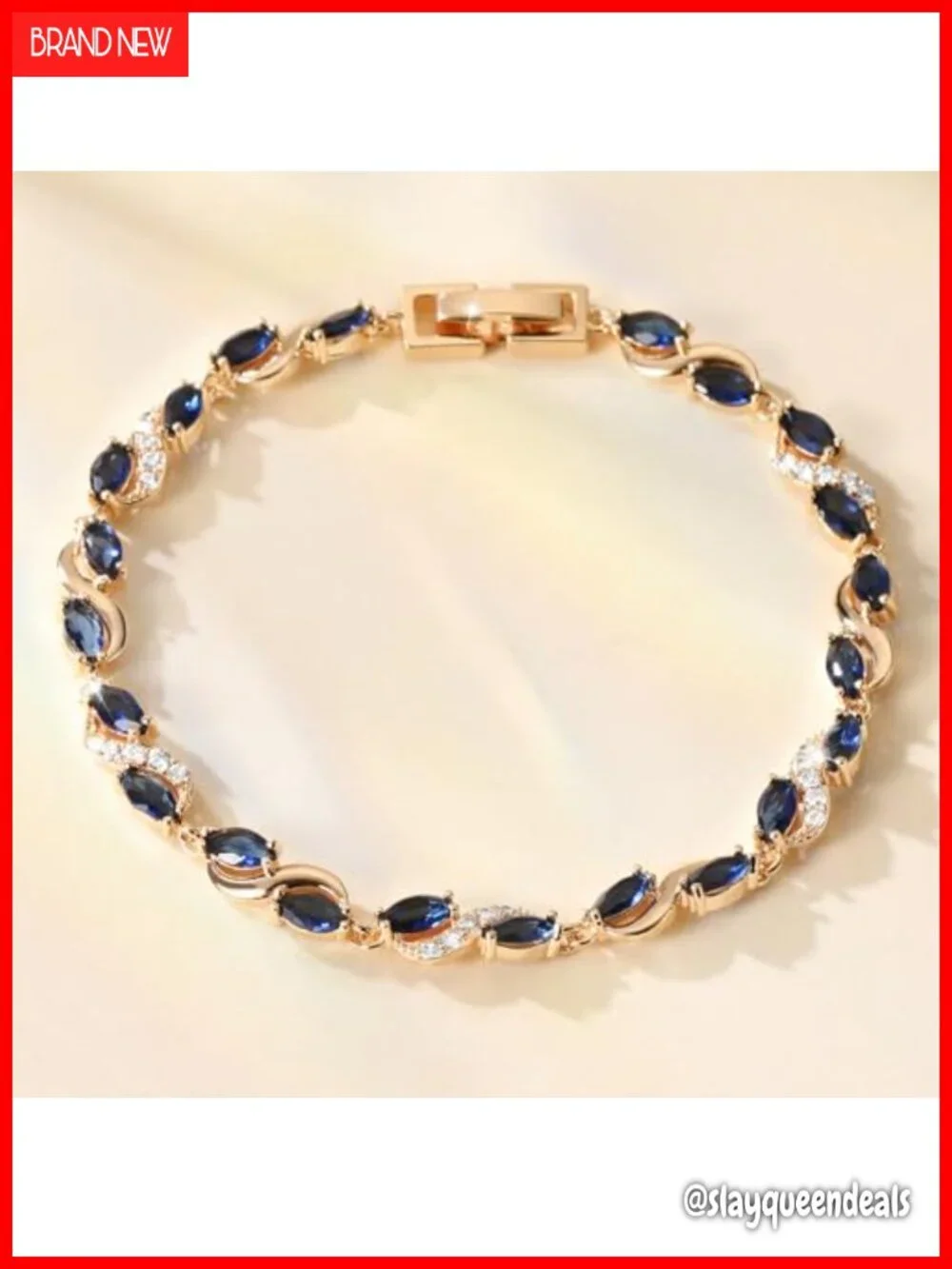 Tennis Eternity Bracelet, Cubic Zirconia, 18K Gold Plated Hypoallergenic, 7.48